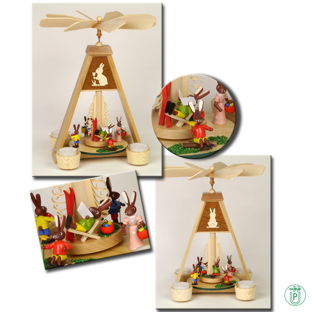 Tealight pyramid with Easter bunnies