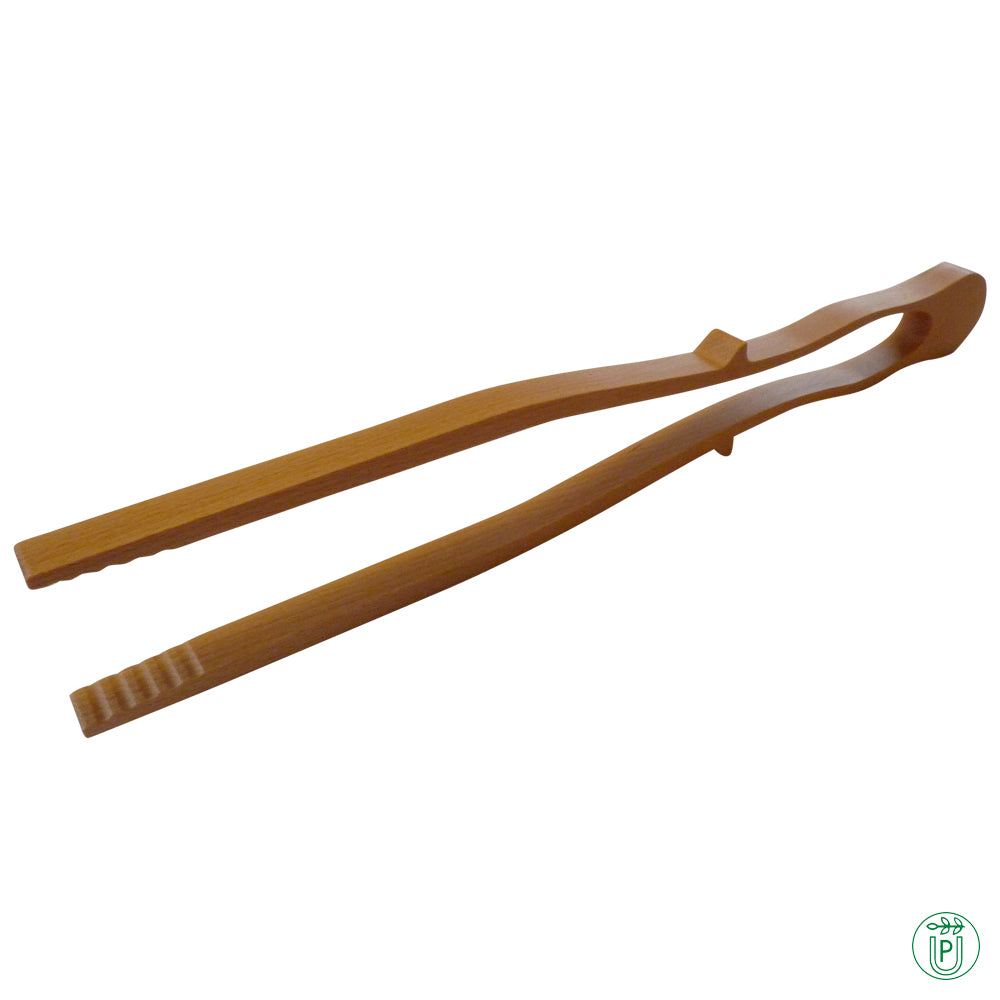 Wooden barbecue tongs