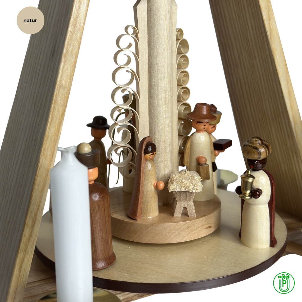 Pyramid with Nativity Scene for Candles ⌀14mm | Table Pyramid