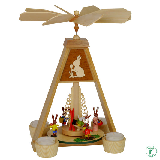 Tealight pyramid with Easter bunnies