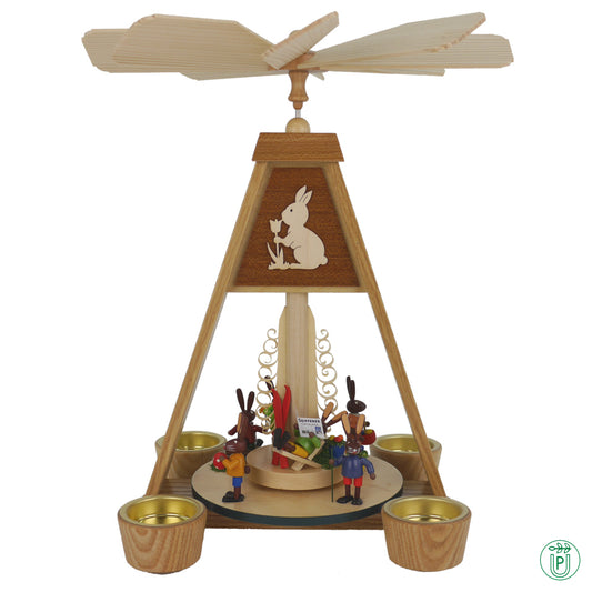 Tealight pyramid with Easter bunnies