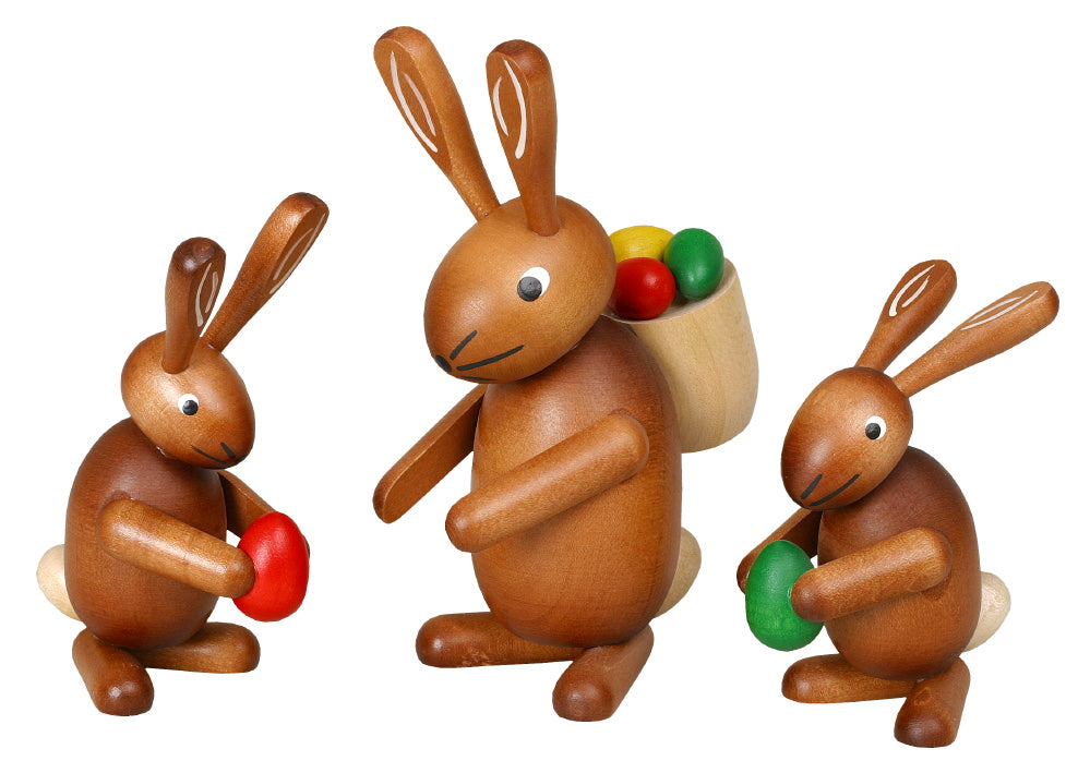 Easter Bunny Group, 3 pieces, colored, 13 cm