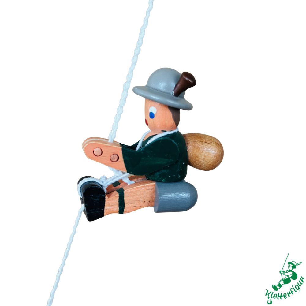 Climbing Figurine Mountaineer with Green Jacket