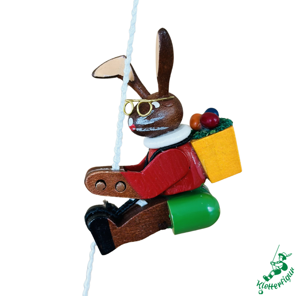 Climbing Easter Bunny figurine