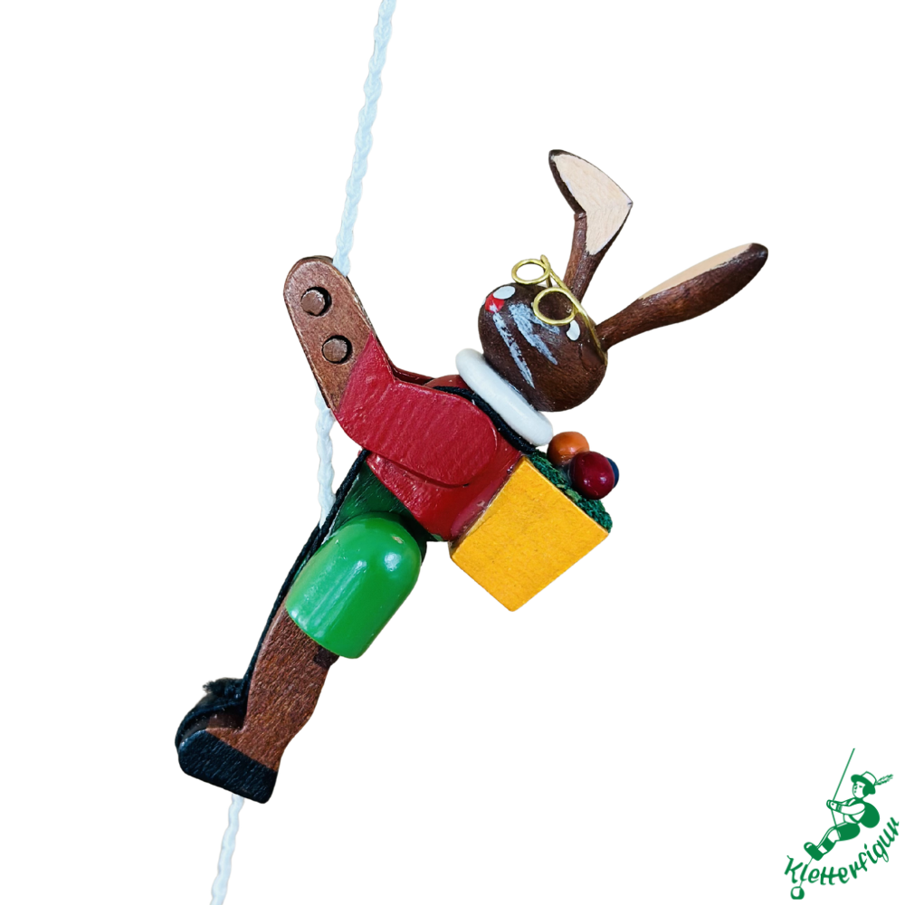 Climbing Easter Bunny figurine