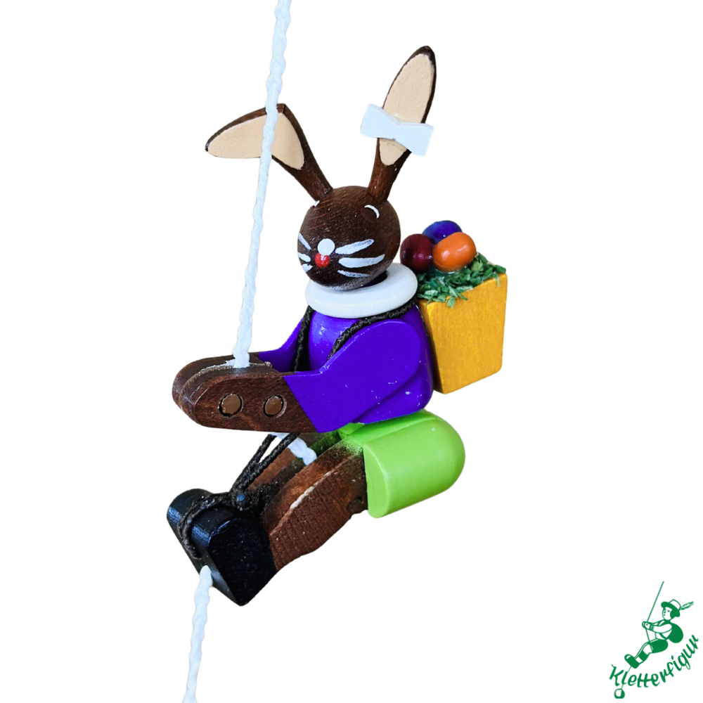 Climbing Easter Bunny figurine