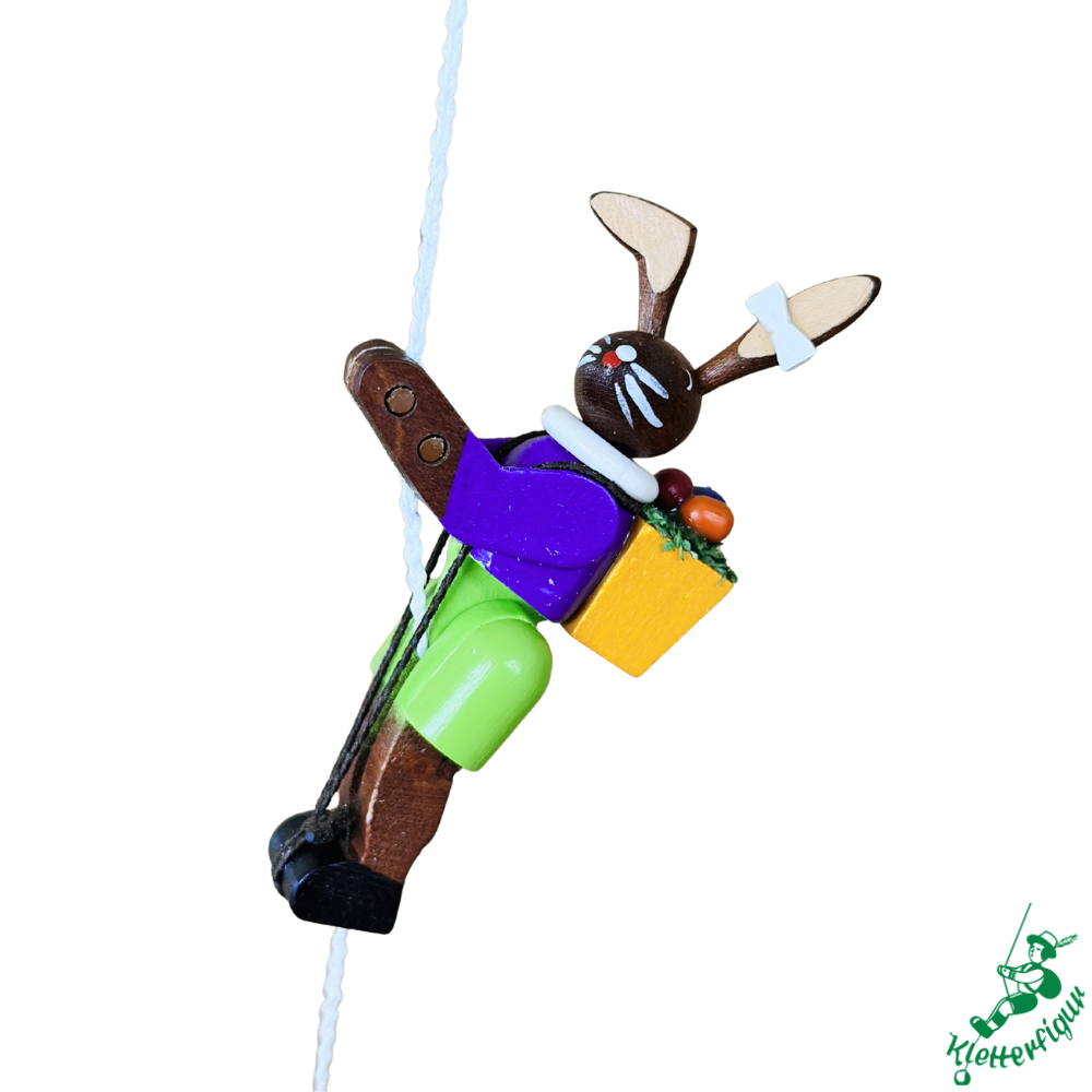 Climbing Easter Bunny figurine