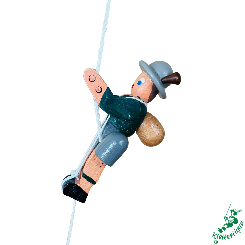 Climbing Figurine Mountaineer with Green Jacket