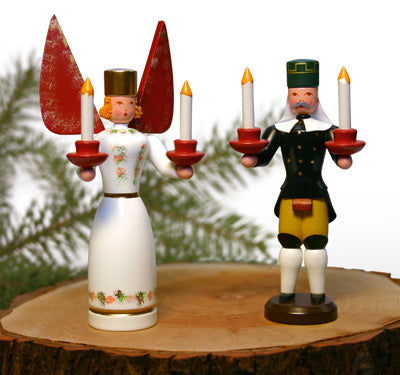 Angel and Miner Couple Miniature 9.5 cm