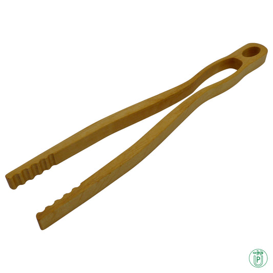 Wooden barbecue tongs