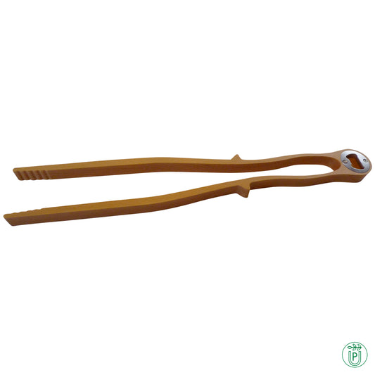 Wooden barbecue tongs