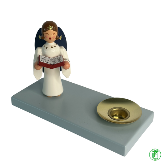 Engel mit Buch Kerzenhalter