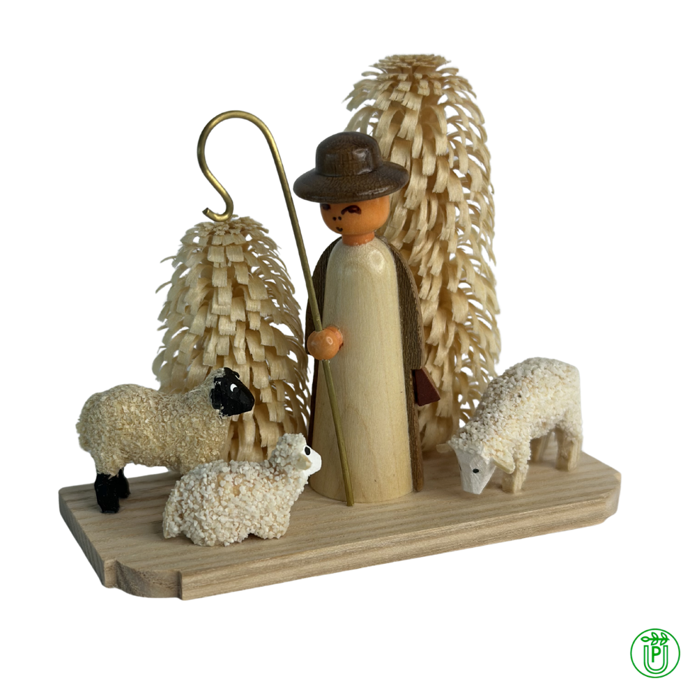 Shepherd with natural pedestal