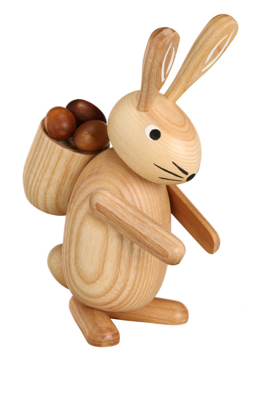 Osterhase mit Korb natur 18 cm