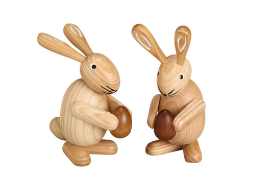 Osterhasenpaar natur 13 cm