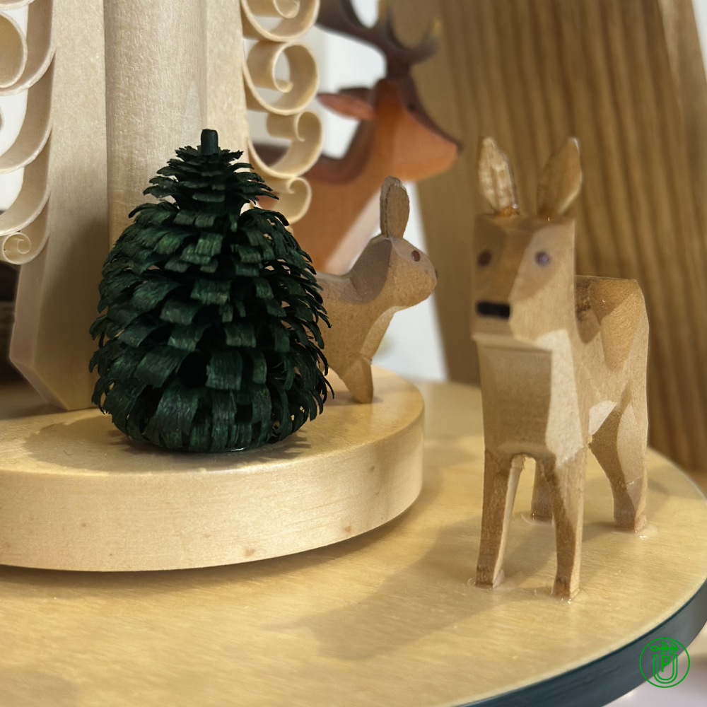 Pyramid with forest animals for candles ⌀14mm| Table pyramid