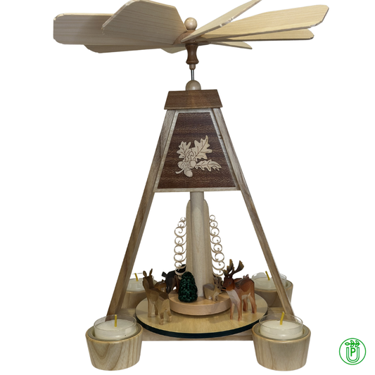 Pyramide mit Waldtieren für Teelicht | Tischpyramide