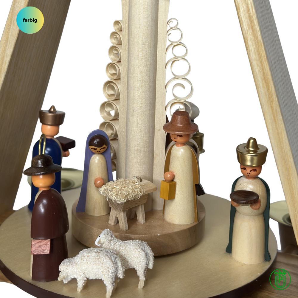 Pyramid with Nativity Scene for Candles ⌀14mm | Table Pyramid