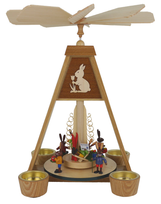 Teelichtpyramide mit Osterhasen