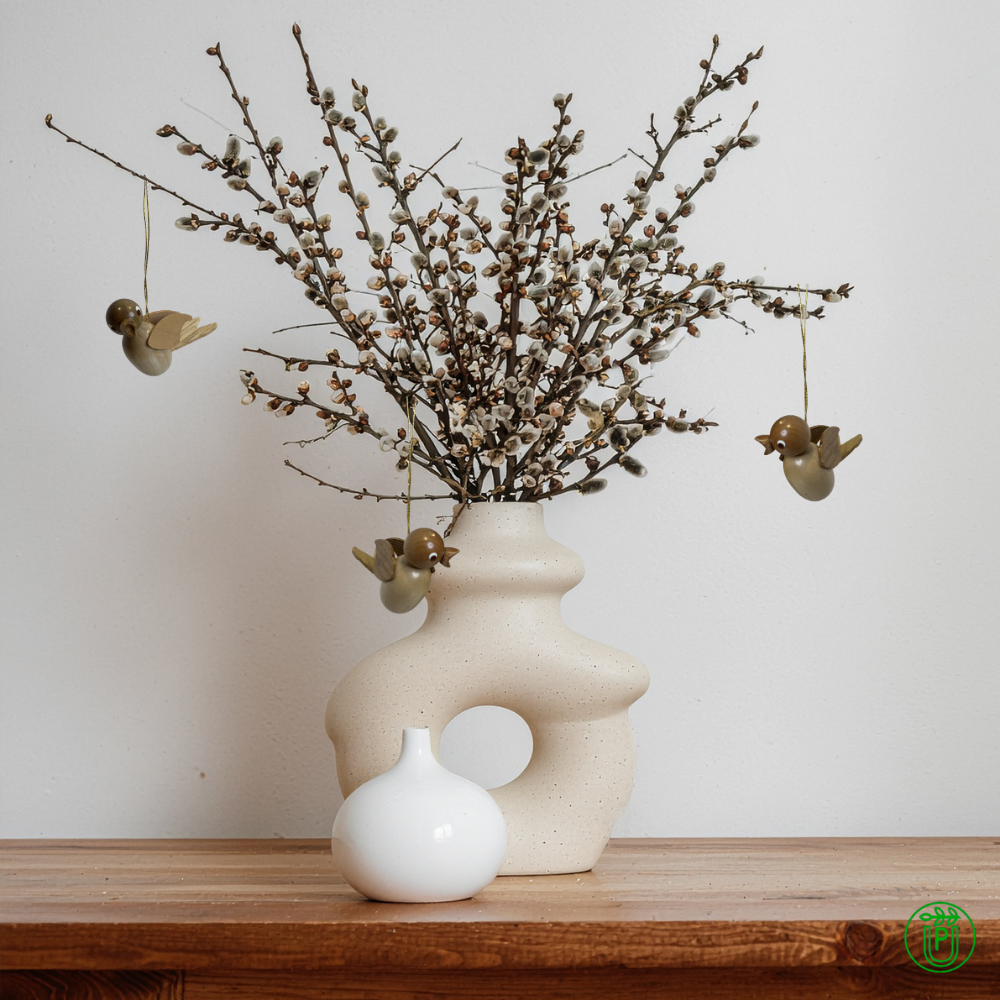 Wooden Birds for Hanging, Set of 3
