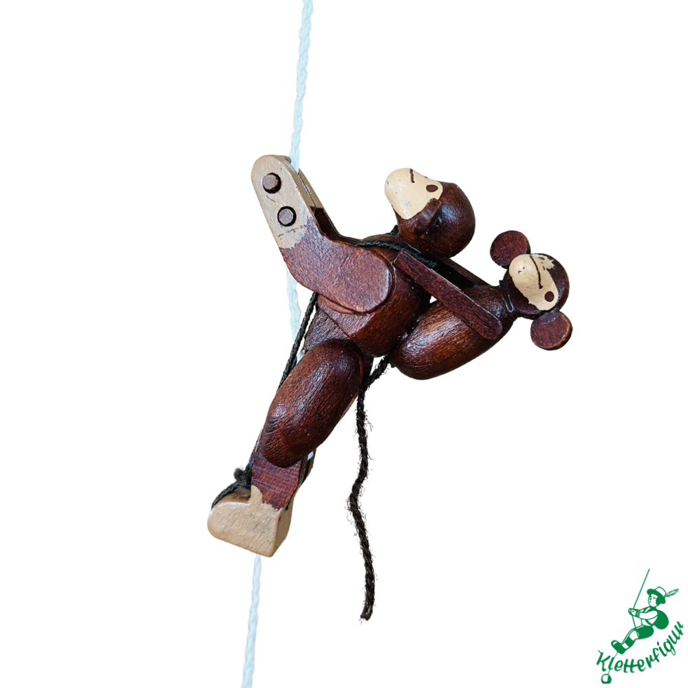 Climbing Monkey Figurine with Baby