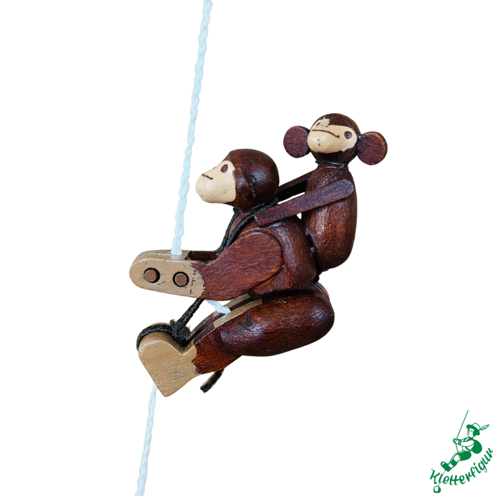 Climbing Monkey Figurine with Baby